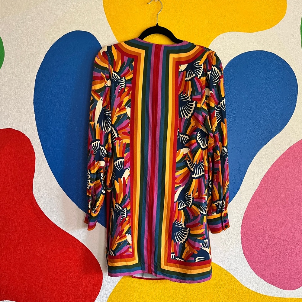 Farm Rio rainbow toucan wrap dress - Picture 3 of 5